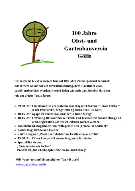 Gemeinde Göfis 100 Jahre Obst und Gartenbauverein Göfis