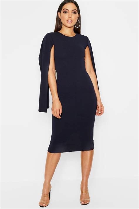 Cape Sleeve Bodycon Midi Dress Midi Dress Bodycon Navy Midi Dress