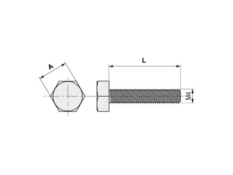 Tornillo Cabeza Hexagonal Din 933 Zi Largo 25mm Metrica M 4