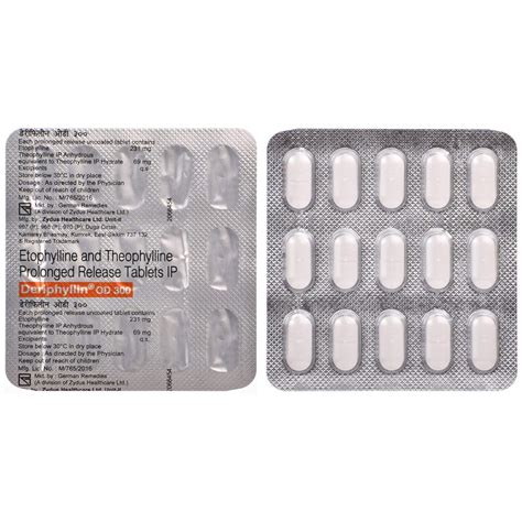 Deriphyllin Od 300 Strip Of 15 Tablets Health And Personal