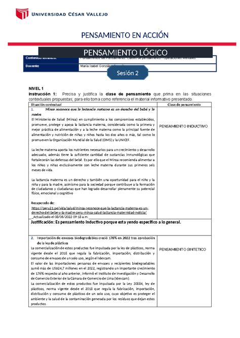 Atarea De Logico Sesion Contenido Tem Tico Fundamentos Del