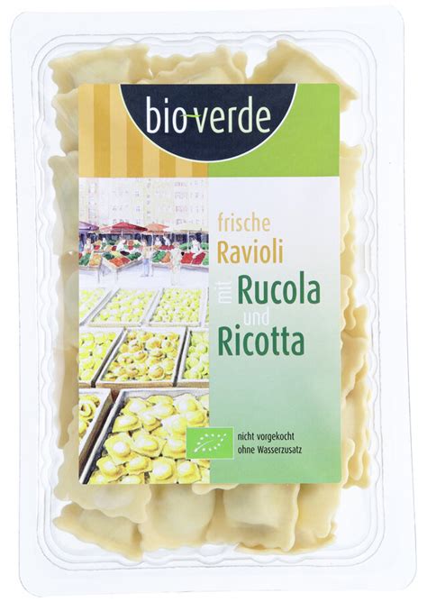 Bio Verde Ravioli Mit Rucola Ricotta 250 Gr Pac Frische Nudeln