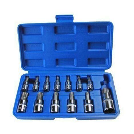 US PRO 13pc Torx Star Bit Socket Set Tamper Bit Sockets T8 T70 1497