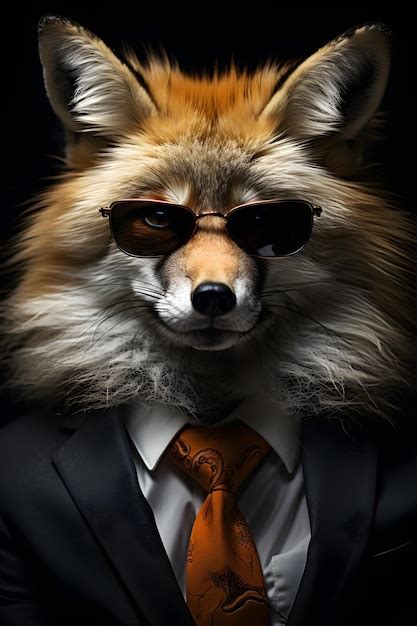 Premium Ai Image Funny Fox Wearing Sunglasses