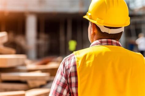 Un Hombre Que Llevaba Un Casco Y Un Chaleco Amarillo Foto Premium