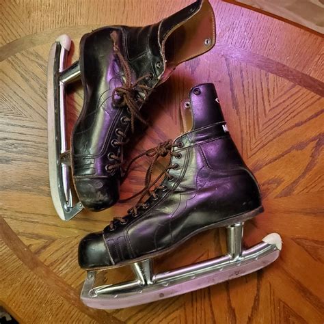 Vintage CCM Mustang Mens Ice Skates Senior A Black Etsy