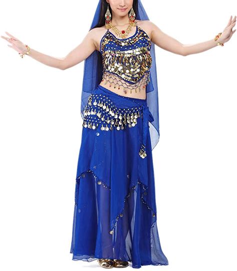 Bellylady Halloween Belly Dance Costume Halter Bra Top Hip Scarf And