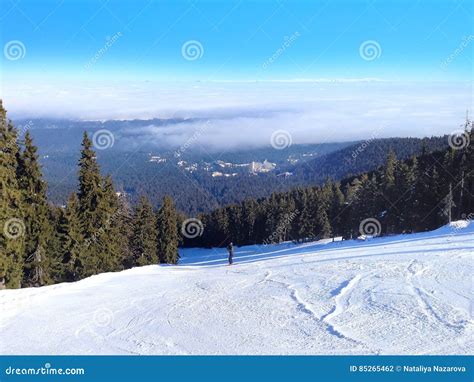 Winter Mountains Slopes In Alpine Ski Resort Borovets Bulgaria Stock