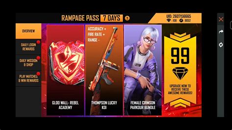 RAMPAGE PASS EVENT FREE FIRE FREE FIRE NEW EVENT NEW RAMPAGE PASS