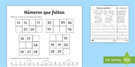 Ficha De Actividad N Meros Que Faltan Teacher Made