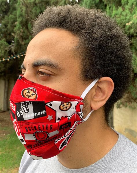 Ohio State Face Mask III Go Brutus 100% Cotton Made in | Etsy