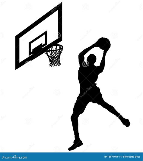 High Jumping Basketball Player In Jump Throw Best Slam Dunk With A