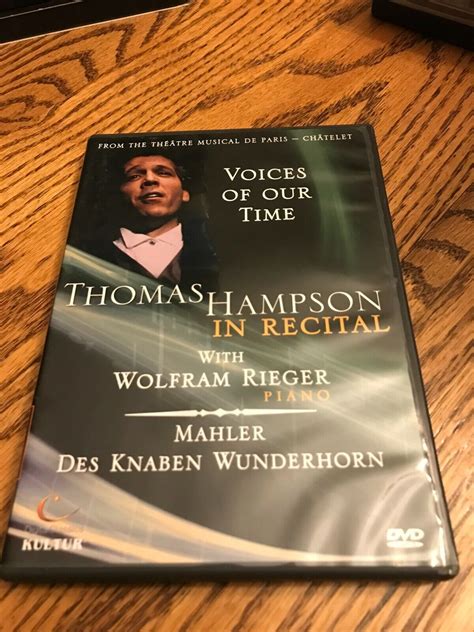 Thomas Hampson In Recital Dvd Mahler Wolfram Rieger