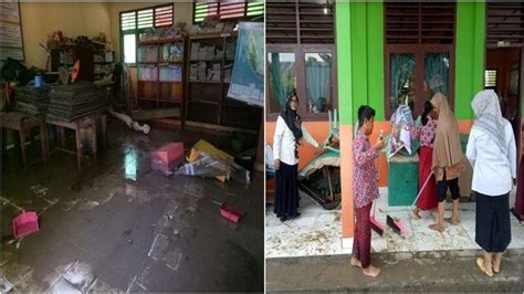 10 Hari Banjir Di Musi Rawas Rendam SDN 2 Muara Lakitan Buku Dan