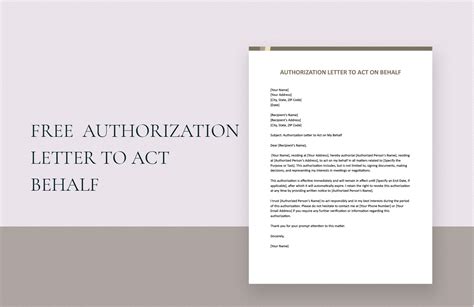 Letter Of Authorization To Represent Examples Format 44 Off