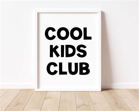 Cool Kids Club Print, Scandi Kids Room Decor, Kids Clubhouse Sign, Play ...