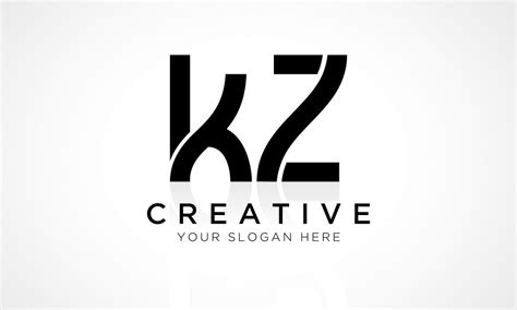 Kz Letra Logo Diseño Vector Modelo Alfabeto Inicial Letra Kz Logo Diseño Con Lustroso Reflexión