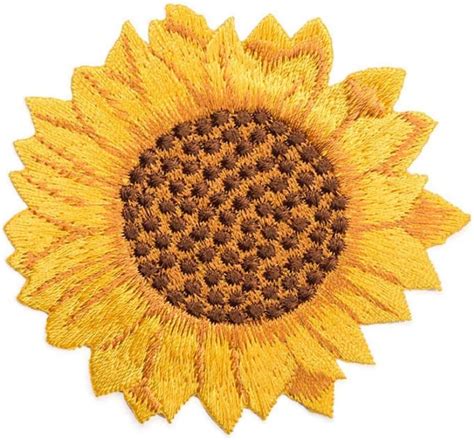 Asdfwe Girasol Parches Bordados Delicados Parches Bordados Flor De La