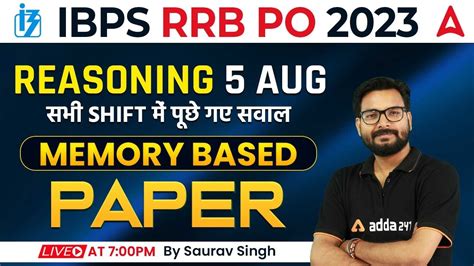 Rrb Po Reasoning All Shifts Asked Questions Solution Rrb Po 5 Aug