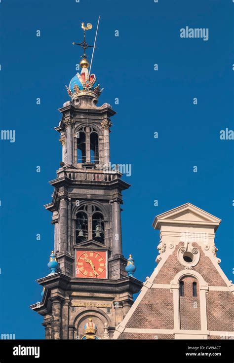 The Westerkerk Tower, an 85 metre high bell tower attached to Amsterdam ...