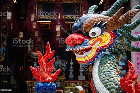 Beautiful Dragon Statue In Vietnamese Temple Stock Photo - Download ...