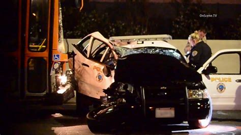 Metro Bus Police Cruiser Crash On 710 Freeway In Long Beach Abc7 Los