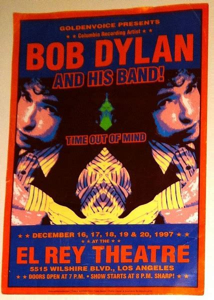 Bob Dylan Time Out Of Mind Poster For Los Angeles.