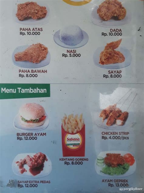 Selalu Diperbarui Menu Sabana Fried Chicken Cikini