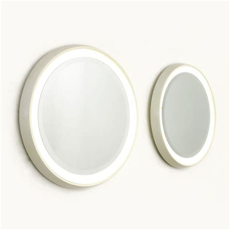 Miroir Rond Lumineux Vintage En Bois Laqu Blanc Par Crb