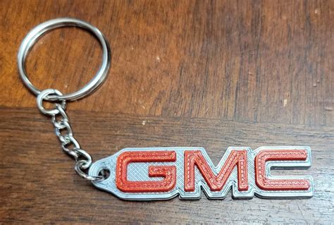 Gmc Keychain Engraved Personalized Truck Logo Keyring Custom Car