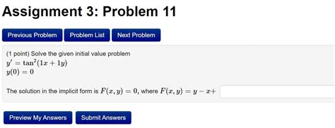 Solved 1 Point Solve The Given Initial Value Problem