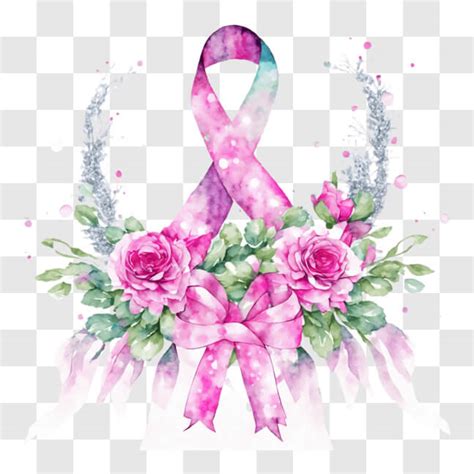 Download Breast Cancer Awareness Pink Ribbon And Roses Watercolor Image Pngs Online Creative