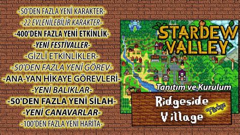 Yeni Görevler Yeni Haritalar Yeni Karakterler Tepeyanı Köyü Stardew