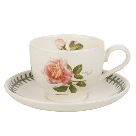 Portmeirion Botanic Roses Seconds Tea Cup And Saucer Set Of 6 No