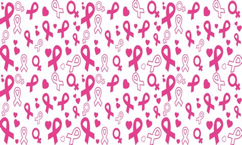 Breast cancer awareness month symbol emblem seamless pattern. vector ...