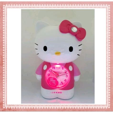 ~小珍妮鐘錶~三麗鷗hello Kitty立體造型貪睡靜音鬧鐘台灣製造899 蝦皮購物