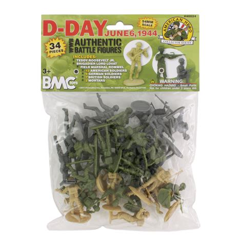 BMC D-Day WW2 Plastic Army Men Toy Soldiers 34 Brit American German ...