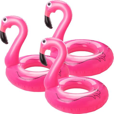 Sonarun 3 Pack 47 Inch Inflatable Flamingo Pool Float Blow Up Flamingo Pool Tube