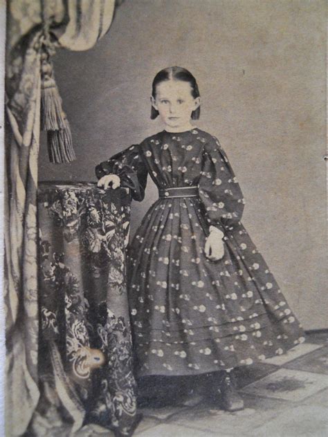 Sweet Little Girl Pretty Hoop Dress Antique Civil War Cdv Photo Travel