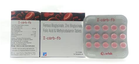 I-carb-fb FERROUS BISGLYCINATE 60 MG + ZINC BISGLYCINATE 15 MG + FOLIC ...