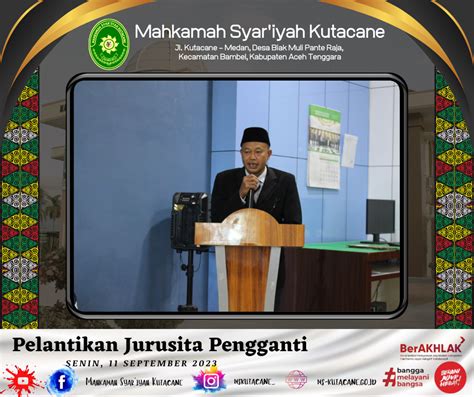 Ketua Mahkamah Syar Iyah Kutacane Melantik Jurusita Pengganti