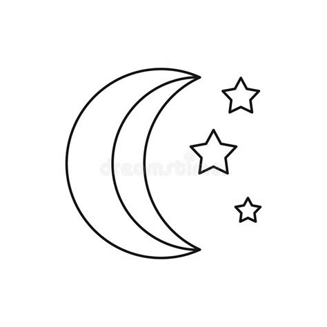 Icono De La Luna Y De Las Estrellas Estilo Plano Ilustración Del