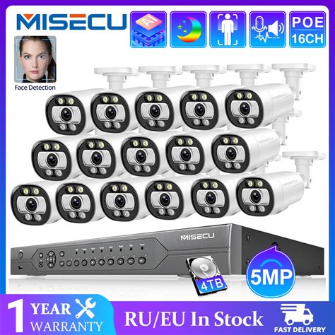 Misecu ai inteligente 5mp sistema 16ch poe cctv segurança nvr kit