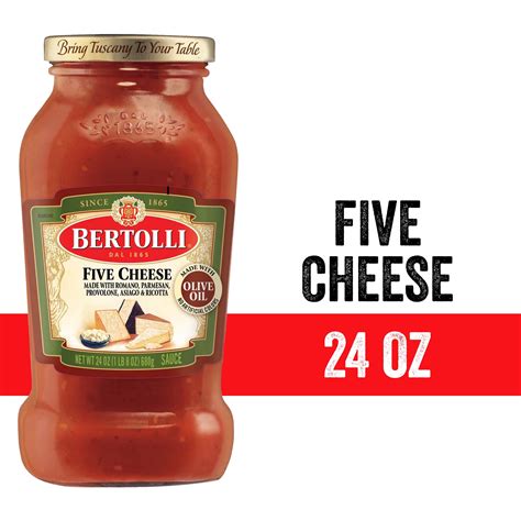 Bertolli Five Cheese Sauce Made With Vine Ripened Tomatoes Ricotta