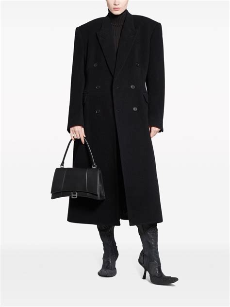 Balenciaga Cinched Double Breasted Wool Coat Farfetch