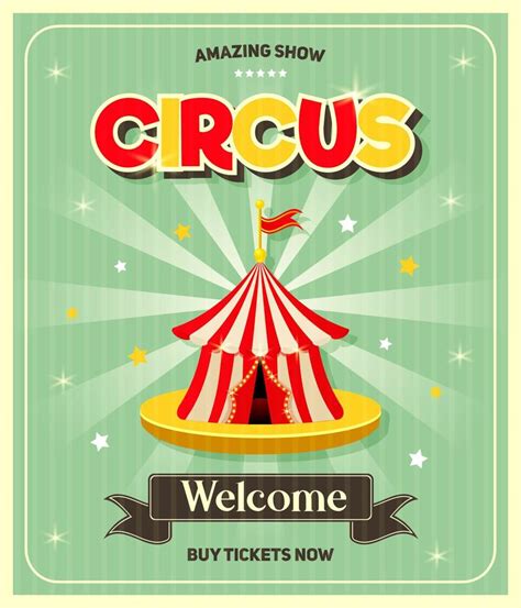 Vintage Circus Advertising Poster With Marquee For Arts Festival Event