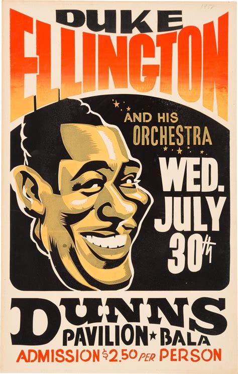 Duke Ellington Dunns Pavilion Concert Poster 1958 Music Lot