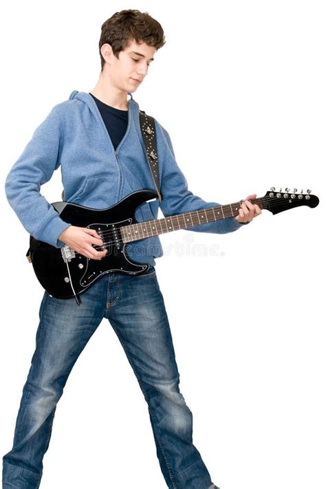 Teenager Playing Electric Guitar Stock Photo Image Of Fresh