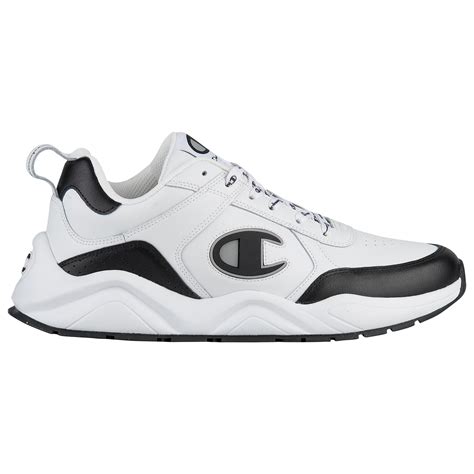 Champion Leather 93eighteen Running Shoes in White/Black/White (White ...