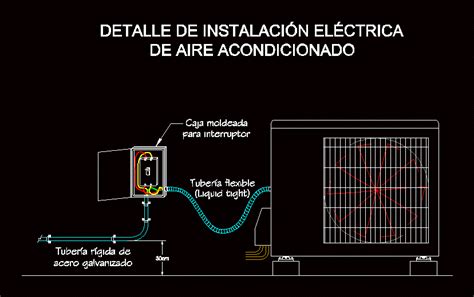 Detail Of Installation Of Split Air Conditioning Installation DWG